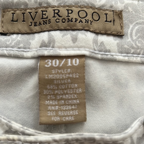 Jean style patterned white and grey full length panr - Picture 4 of 5